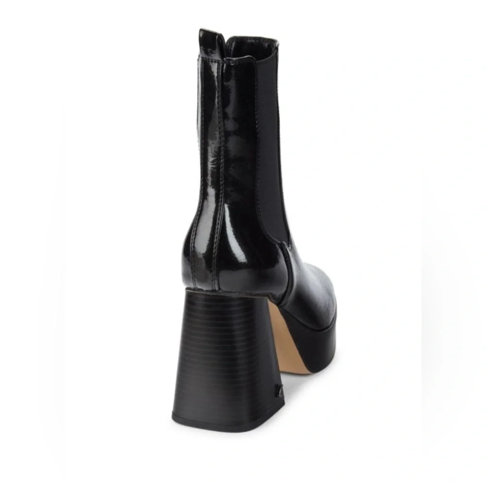 CIRUS BY SAM EDELMAN STACE FLARE HEEL PLATFORM CHELSEA BOOTS 9.5